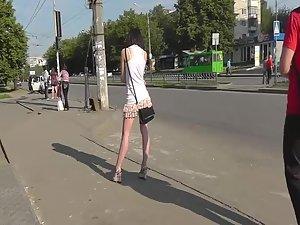 Attractive lady waiting for the bus Picture 4
