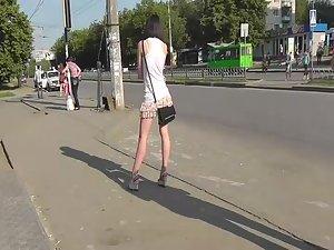 Attractive lady waiting for the bus Picture 5