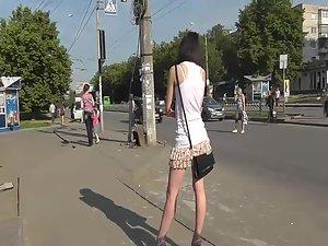 Attractive lady waiting for the bus Picture 8