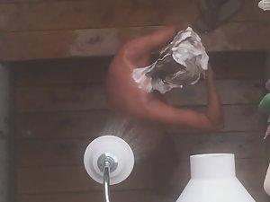 Peeping on girl in shower from above Picture 1