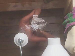 Peeping on girl in shower from above Picture 4
