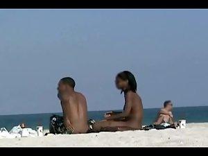 Black girl nude on a beach Picture 2