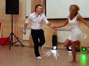 Peeking up her skirt during a dance Picture 2