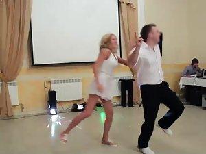 Peeking up her skirt during a dance Picture 4