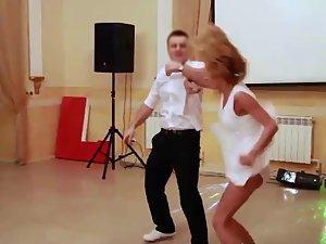 Peeking up her skirt during a dance Picture 6