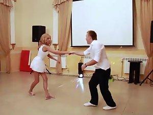 Peeking up her skirt during a dance Picture 7