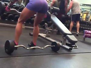 Muscular woman's ass in the gym Picture 4