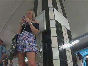 Simple white panties found in upskirt Picture 6