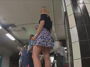 Simple white panties found in upskirt Picture 7