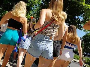 Group of sweet butts in shorts