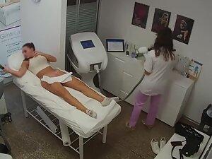 Spying on sporty girl's ass and pussy during depilation Picture 8