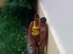 Peeping on a teenage blowjob outside Picture 6