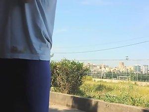 Fit girl teaches a fat friend to exercise Picture 4