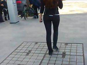 Jogging girl prepares music for her run Picture 2