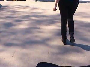 Jogging girl prepares music for her run Picture 4