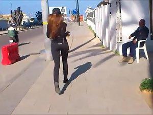 Jogging girl prepares music for her run Picture 8