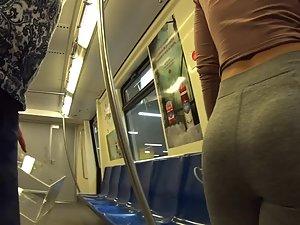 Following a teen bubble butt in subway Picture 5