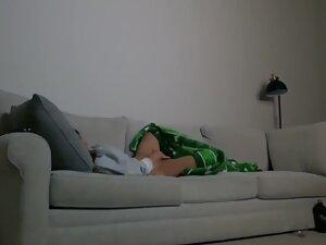 Spying her finger pussy while watching tv Picture 4