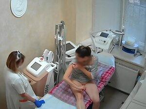 Spying on hair removal from her anus and vagina Picture 5