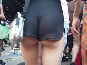 Party girl's extraordinary small ass in tiny shorts