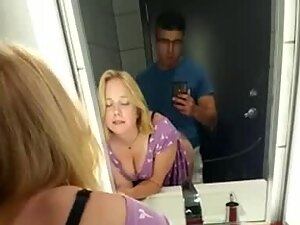Blowjob and sex selfie in public toilet