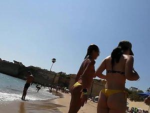 Three exceptional butts in thongs and one hot topless Picture 6