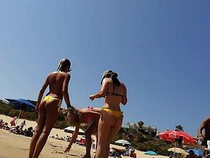 Three exceptional butts in thongs and one hot topless Picture 7