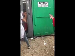 Couple busted while fucking in public toilet Picture 4