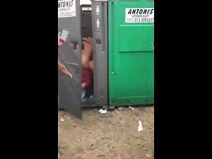 Couple busted while fucking in public toilet Picture 5