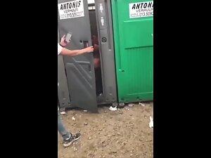 Couple busted while fucking in public toilet Picture 8