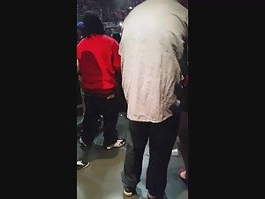 Tattooed white girl grinds on black guy during concert Picture 2
