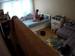 Spying on husband wanting sex as soon as wife walks in Picture 5