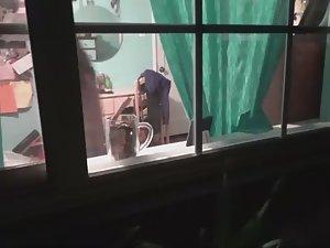 Cute neighbor prepares for bedtime Picture 2