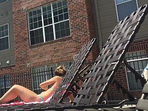 Two hot girls by the swimming pool Picture 4