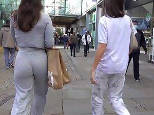 Bubble butt wiggles in a magical way in grey pants Picture 6