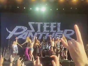 Boobs flashing during a concert