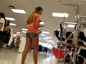 Peeping on hot teen girl while she shops for panties Picture 5