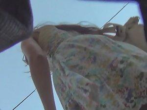 Perfect upskirt of pussy in lace thong Picture 2