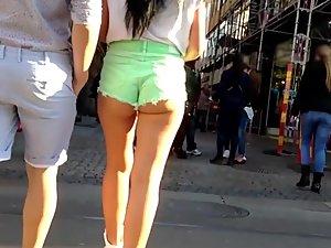 Shorts look like wedgie between tight buttocks