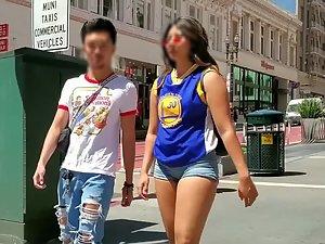 Unusually thick asian girl looks very cool