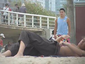 Boy can't stop looking at big natural tits Picture 5