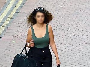 Big tits bounce with every step she makes Picture 2