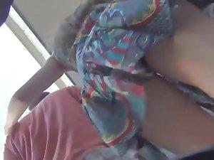 Big bubbly butt peeped under a hot skirt Picture 2