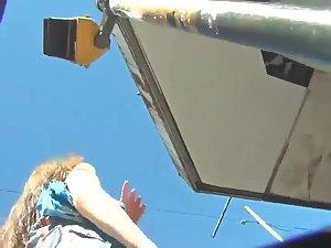 Big bubbly butt peeped under a hot skirt Picture 3