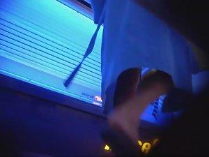 Mature lady wipes the tanning machine Picture 3