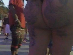 Spying on big tattoos on butt implants Picture 5