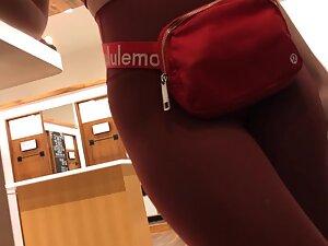 Sexy fit store clerk got tricked by voyeur Picture 8