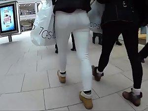 Following a firm butt in white pants Picture 2