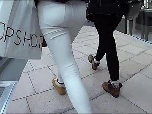 Following a firm butt in white pants Picture 6