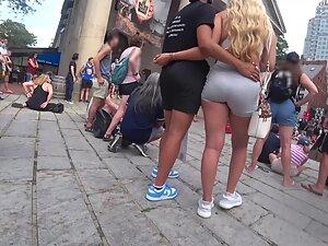 Hottest blonde lesbian girl ever caught by voyeur Picture 1